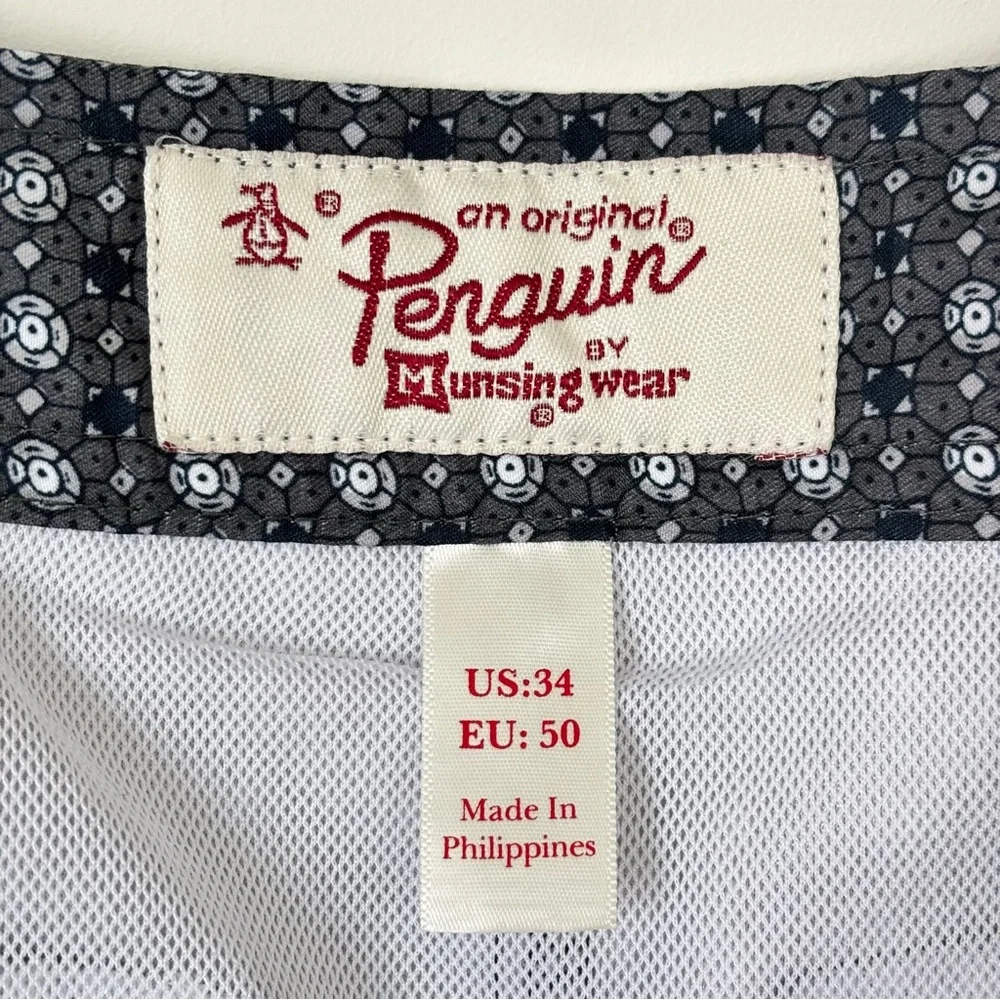 Original Penguin Lightweight Black and White Swim Shorts Size 34